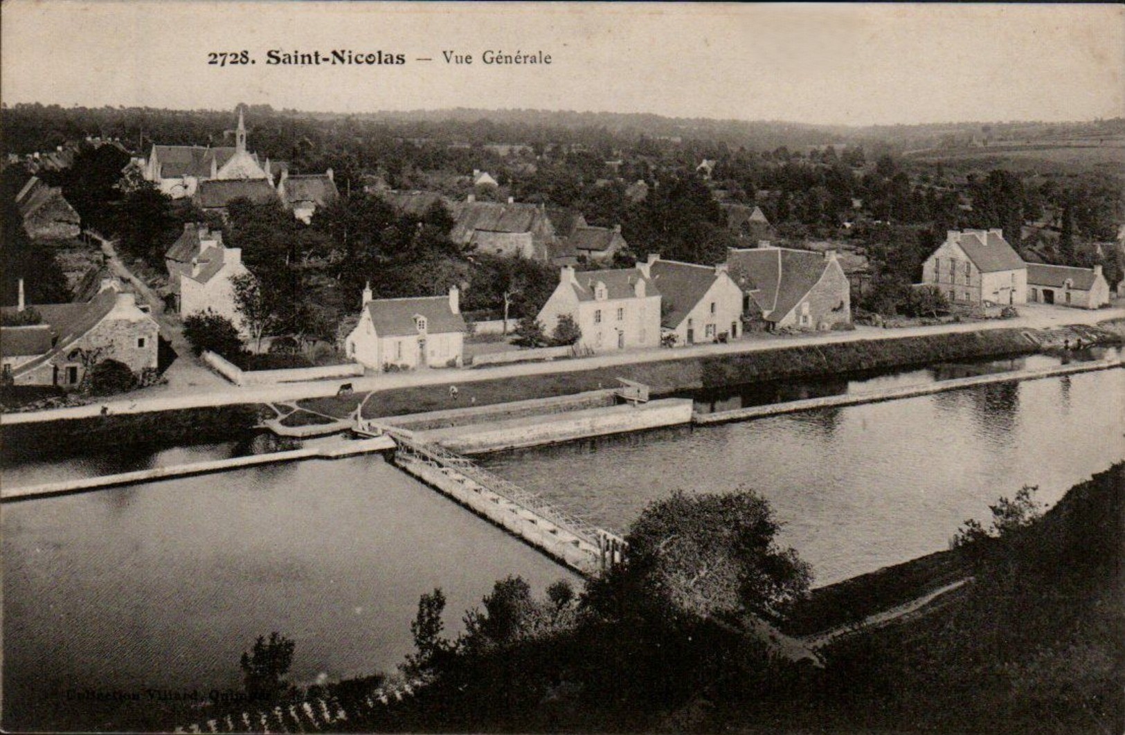 Old postcard of Saint-Nicolas-des-Eaux with La Sabotière on the right, before 1913